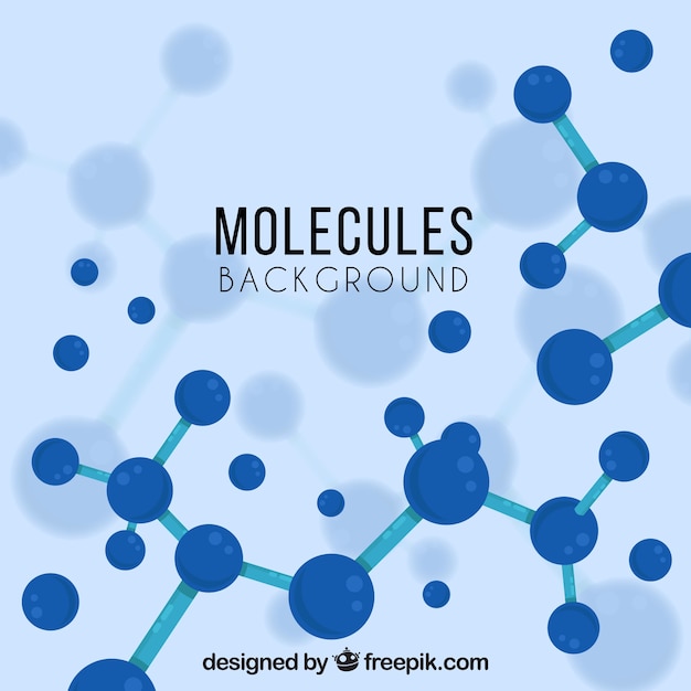 ベクトル 青色分子の背景
