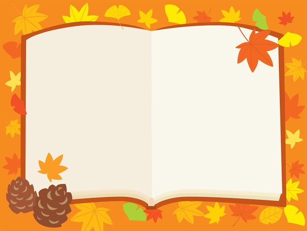 ベクトル 読書の秋の紅葉に関する本の背景