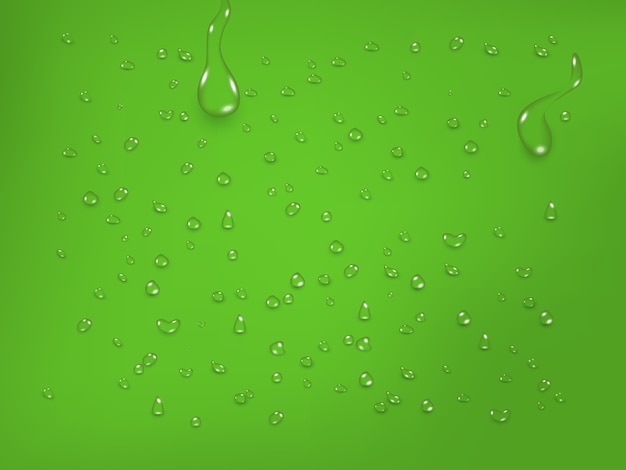 ベクトル 緑の色で表面に水滴の背景。