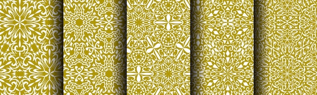 background pattern seamless ethnic geometric gold luxury set collection