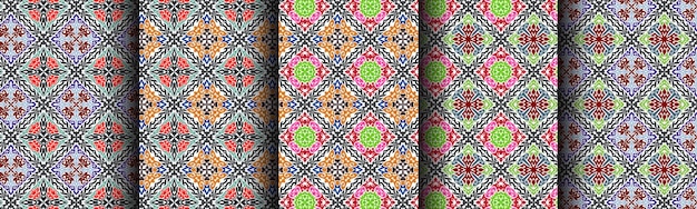 배경 패턴 원활한 민족 기하학적 사치 세트 컬렉션