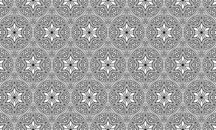 Vector background pattern seamless line ethnic mandala luxury
