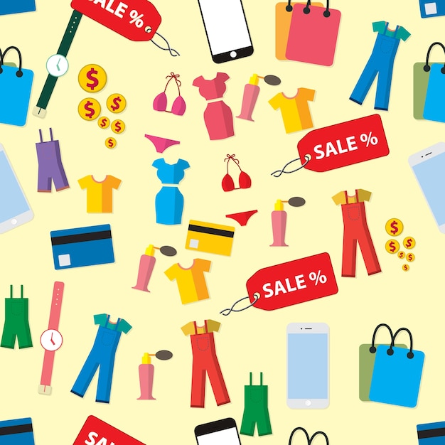 Background pattern shopping icons