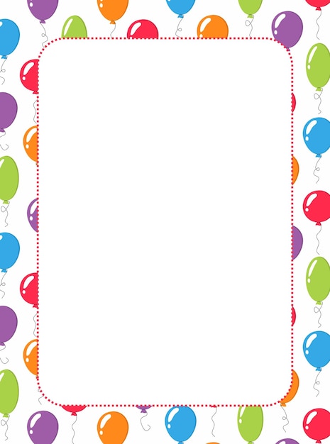 Vector background pattern with balloons frame blank