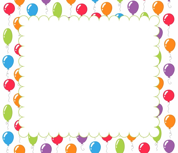 Vector background pattern with balloons frame blank