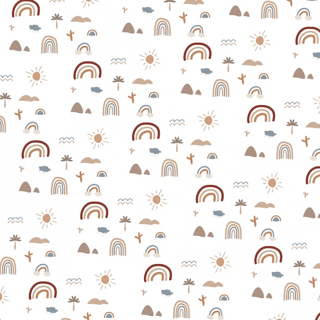 Background pattern with kid drawings