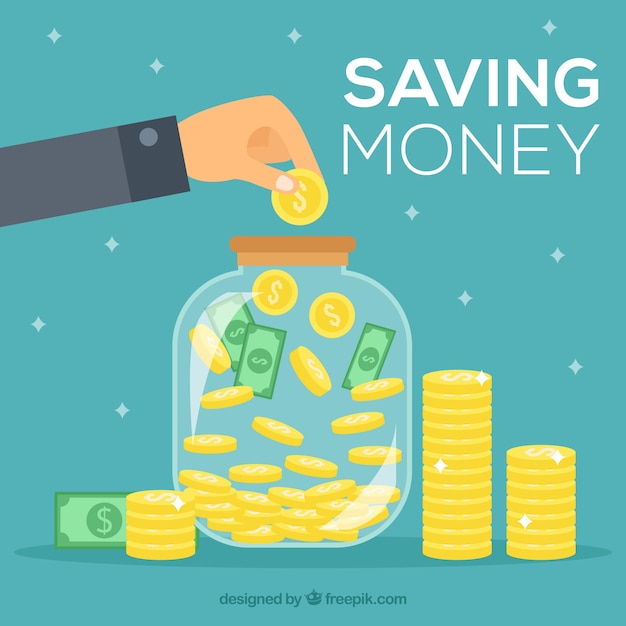 Background of person saving money