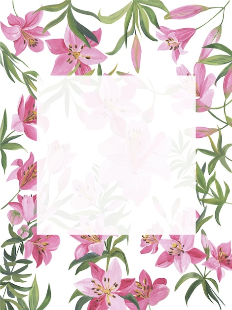 Background of pink lilies