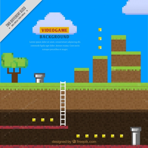 Vettore sfondo di videogioco pixel
