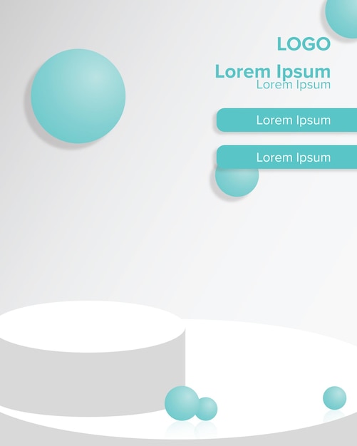 background podium with round object with blue pastel color