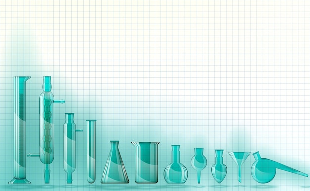 Background for a presentation on chemistry Laboratory chemical tableware