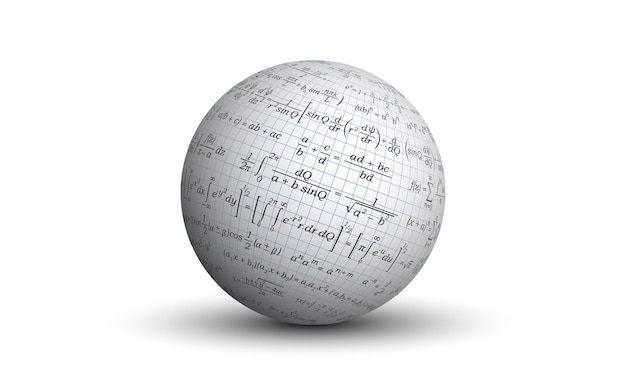 Background for a presentation on mathematics Formulas for mathematics on an isolated ball