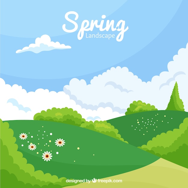 Background of pretty spring meadow