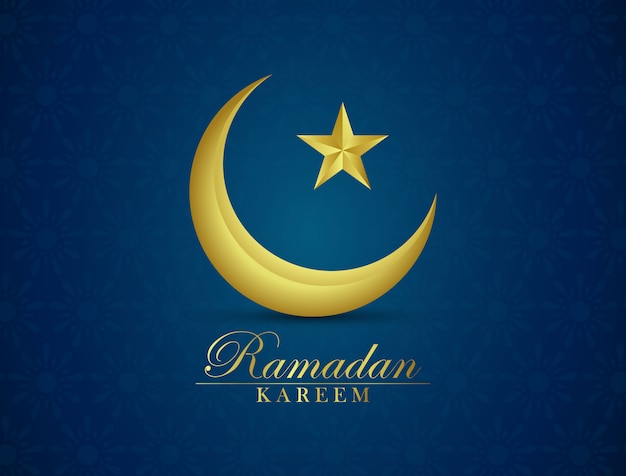  The background of Ramadan is designed with a golden crescent moon.