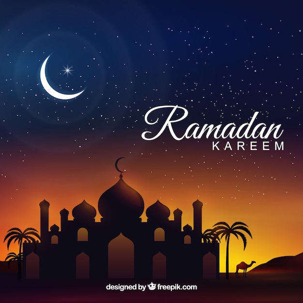 Background of ramadan kareem with mosque