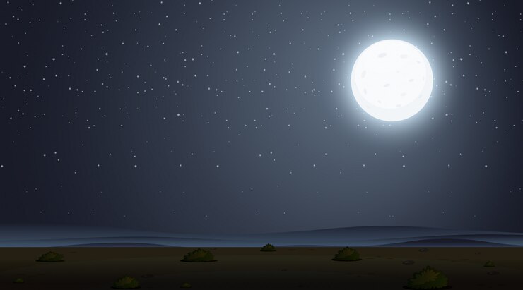 Vector background scene with dark sky
