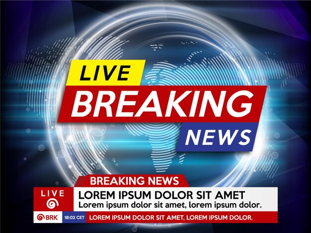 Vector background screen saver on breaking news vector image