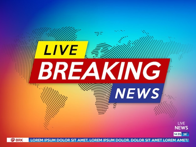 Vector background screen saver on breaking news vector image