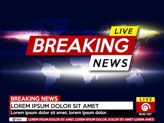 Background screen saver on breaking news.