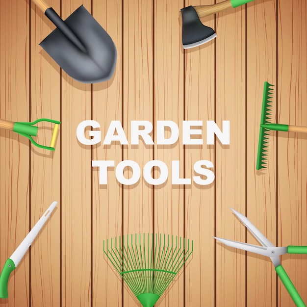 Vector background of season garden tools