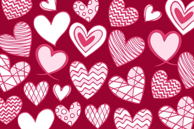 Background of small hand drawn hearts for valentines day or others holidays