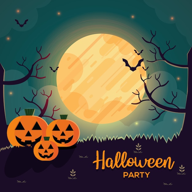 Vector background special halloween party in the night