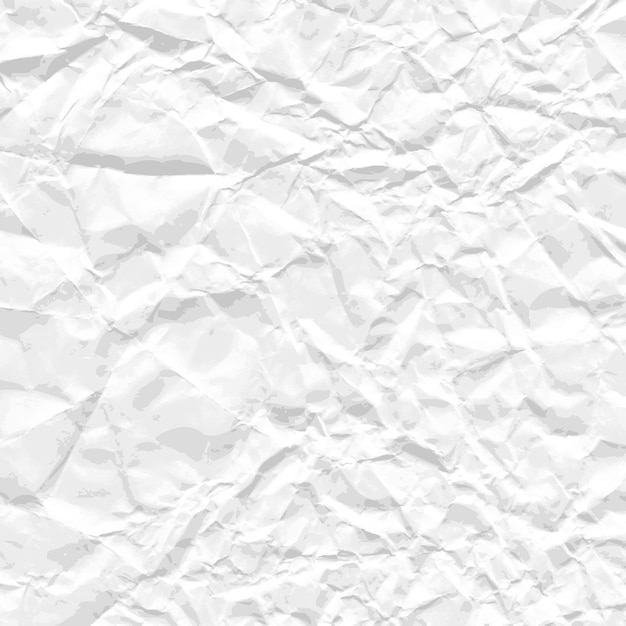 Vector background of square sheet of white crumpled paper