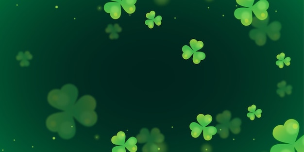 The Background of St. Patrick's Day with Green Shamrocks and Lucky Gold Coins