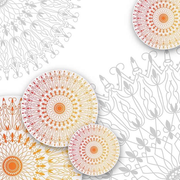 Background template design with mandalas pattern Free Vector