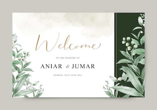 Vector background template for wedding welcome sign