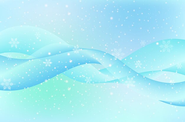 Vector background template with snowflakes on blue background