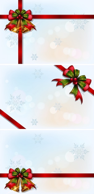 Vector background templates with red ribbons