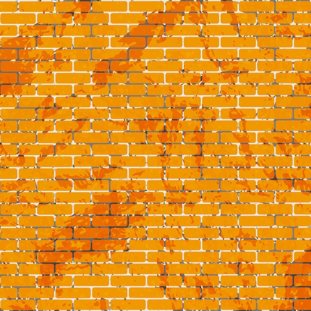 Vector background texture old orange brickwork peeling paint vector illustration