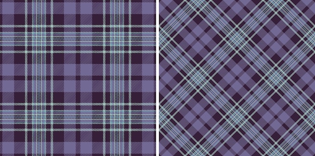 Vector background texture textile of fabric seamless pattern with a vector plaid check tartan set in dark colors latest fashion trends