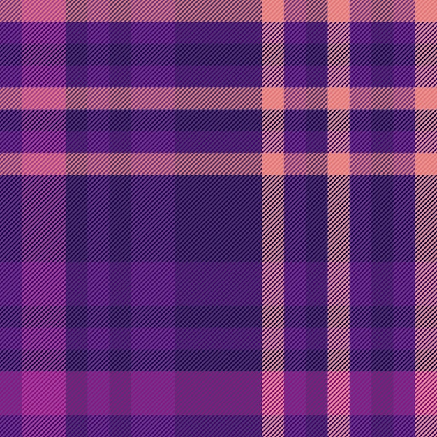 Background texture vector of fabric check seamless with a pattern tartan textile plaid in violet and dark colors