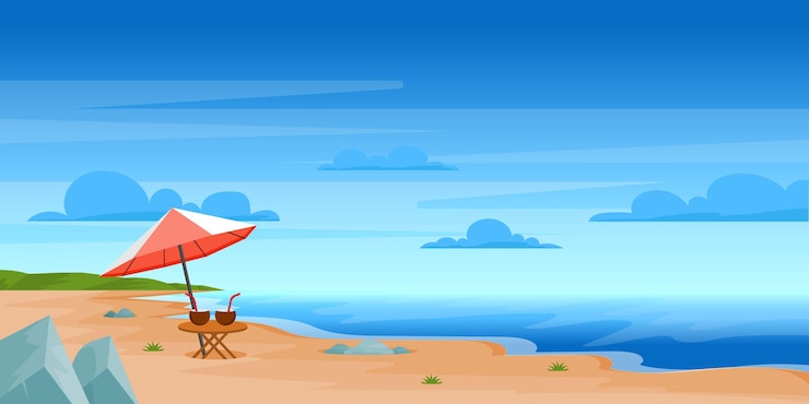 Vector 평면 스타일의 열대 지역 배경