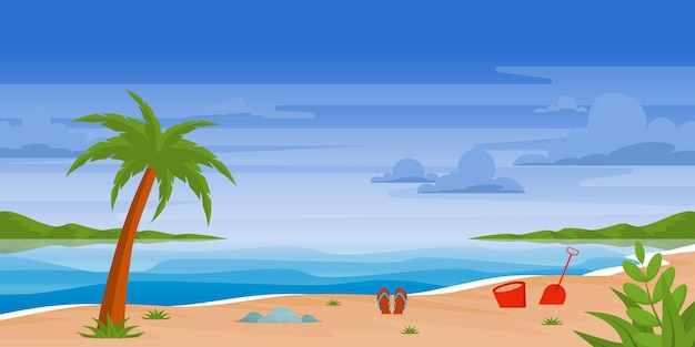 Background of tropical area in flat style