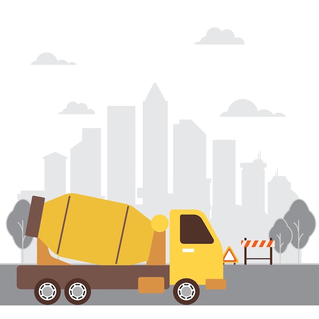 Vector background of truck construction design