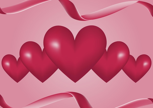 Background for Valentine's Day Realistic hearts in vector Great for postcards