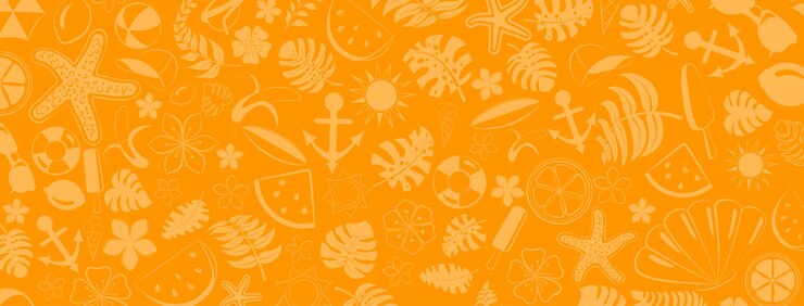 Background of various items related to summer holidays at sea in yellow colors