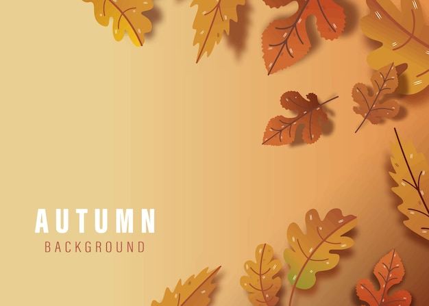 Background vector autumn leaves with gradient illustration