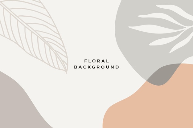 Background Vector Hand Drawn Floral and Leaves Soft Color