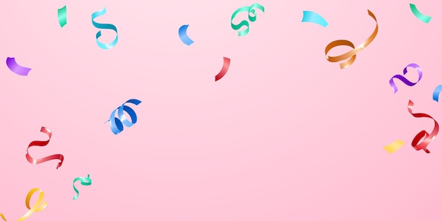 Фоновая векторная иллюстрация с конфетти Красивые цвета для вечеринок или торжеств