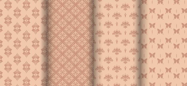 Vector background wallpaper in brown tones with floral ornament