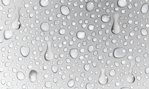 Vector background of water droplets on the surface in gray colors