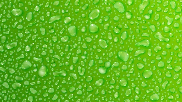 background of water drops on the some surface in green colors