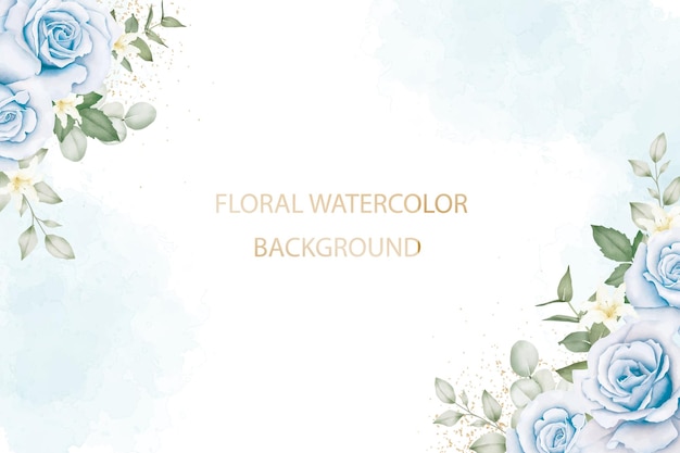 Background Watercolor Floral Navy Blue