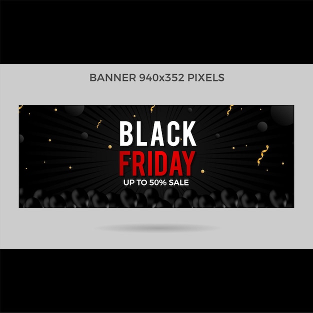 Vector background website advertising black friday banner