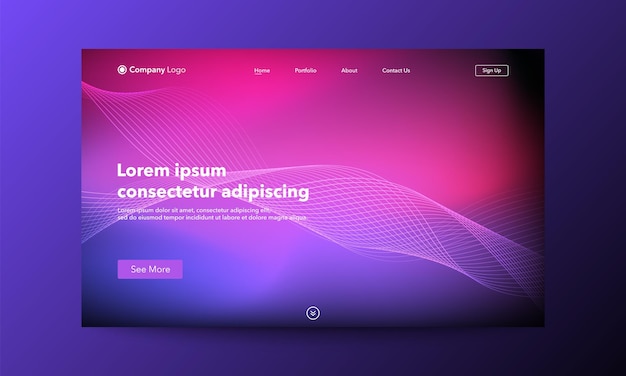 Vector background website landing page