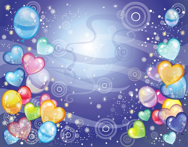 Background with balloons blue